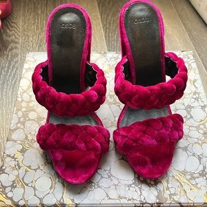 ASOS Highgate Velvet Braided Mules Heels